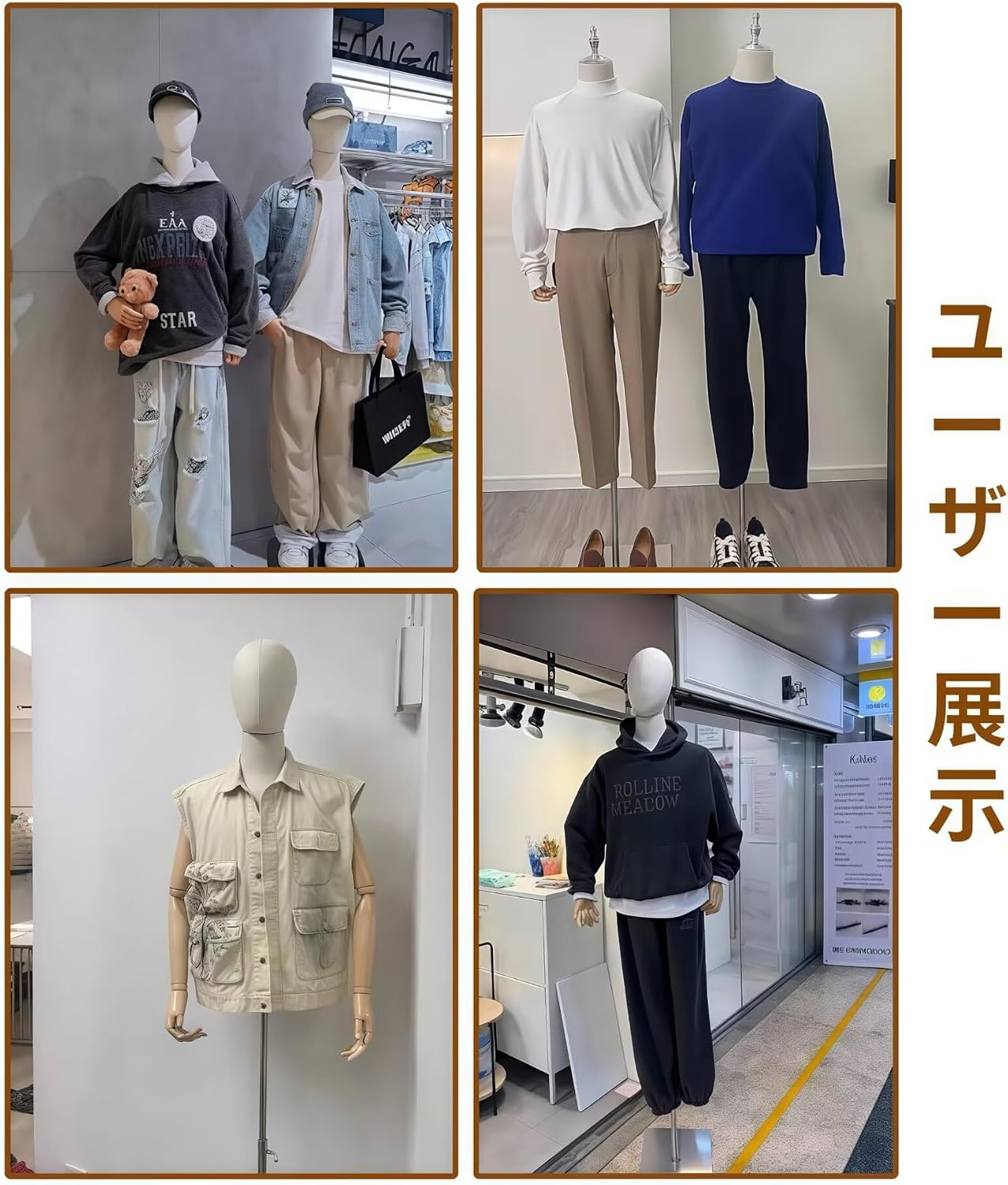 マネキン 上半身 【レッド】 トルソー 男性 高さ調整可能140-190cm